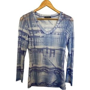 David Cline Mesh V Neck Top